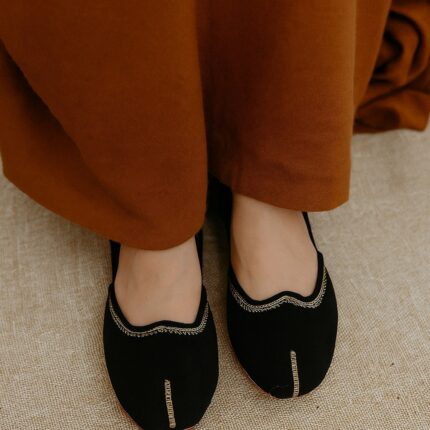 Black Velvet Khussa For Her-2492