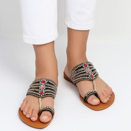 black Kolhapuri For Her-3429