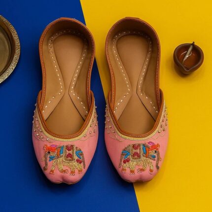 Light Pink Elephant Khussa SE-16