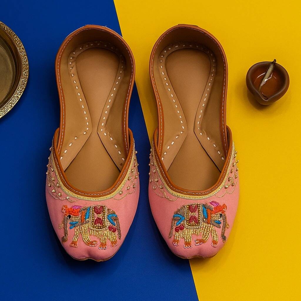 WhatsApp Image 2025-10-06 at 7.18.09 PM Light Pink Elephant Khussa SE-16