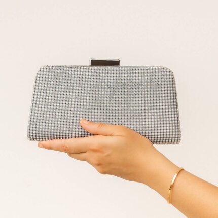 Shimmery Silver Clutch For Her