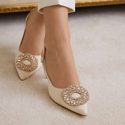Ivory Slingback Heels For Her