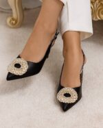 Black Slingback Heels For Her
