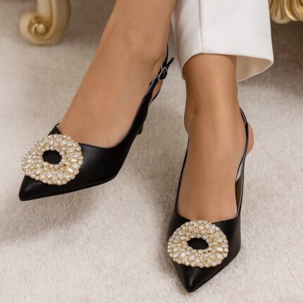 Black Slingback Heels For Her