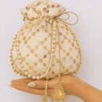 Off White Sequence Potli For Her