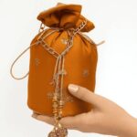 Mustard Potli With Golden Bunch For Her