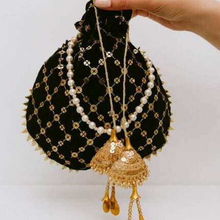 Black Sequence Potli For Her