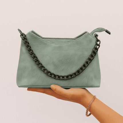 The Basketweave Beige HandBag With Long Belt