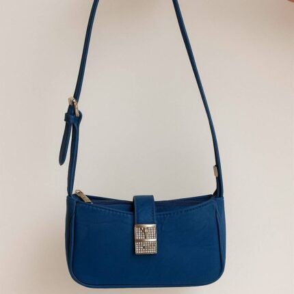 The Sapphire Sparkle Bag In Blue With Long Belt