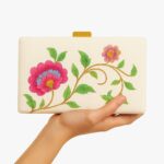 The Floral Whisper Clutch In White