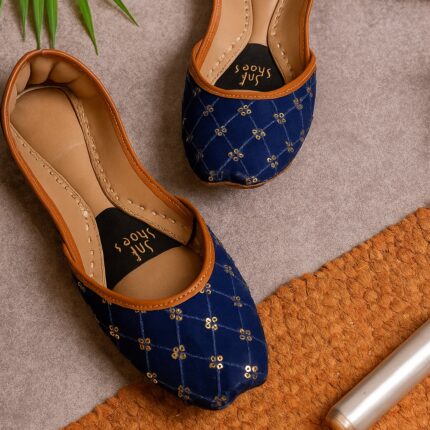 Blue Khussa With Golden Stars-2001