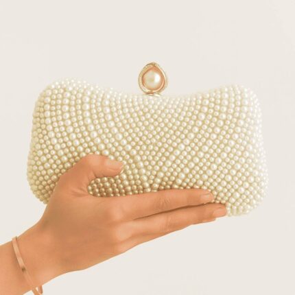 White Pearls Clutch For Her
