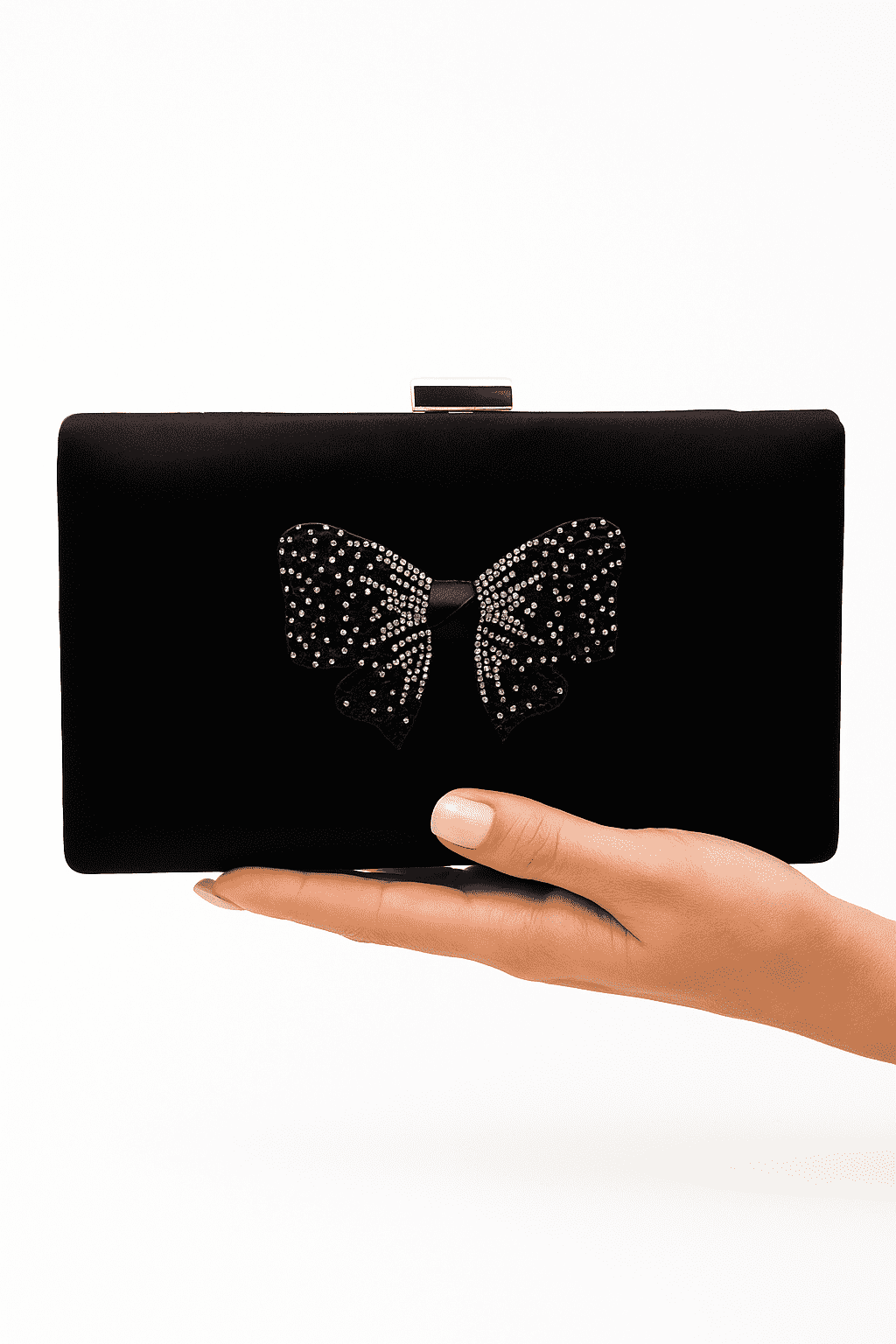Black Bow Clutch For Her-CL-156 Black Bow Clutch For Her-CL-156